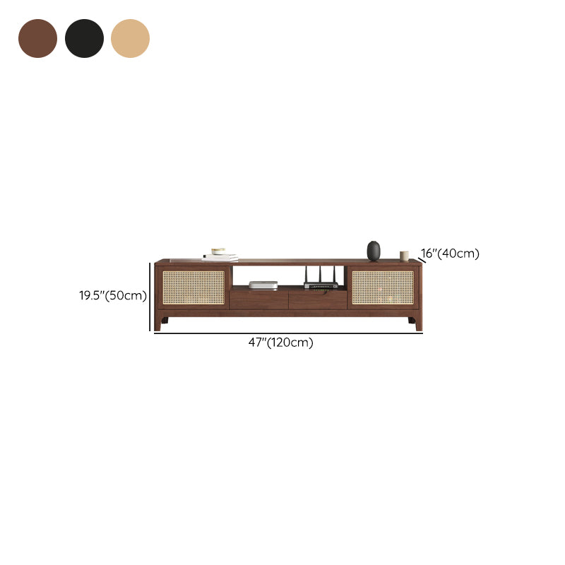 Solid Wood TV Media Console Contemporary TV Console with Drawers