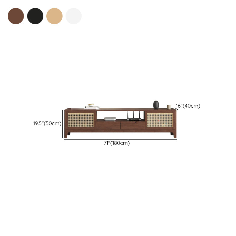 Solid Wood TV Media Console Contemporary TV Console with Drawers