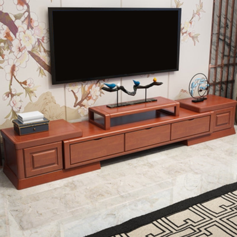 Oak Contemporary Media Console 3 Drawers TV Console with Splayed Wooden Legs