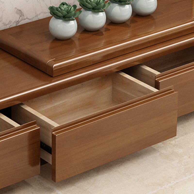 Oak Contemporary Media Console 3 Drawers TV Console with Splayed Wooden Legs