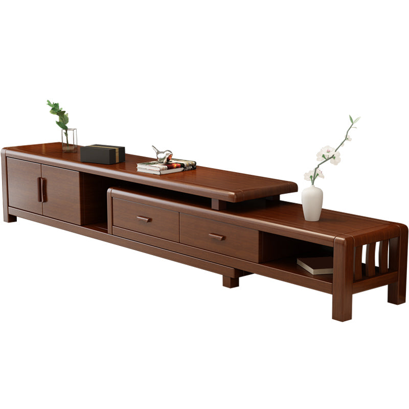 Oak Contemporary Media Console 3 Drawers TV Console with Splayed Wooden Legs