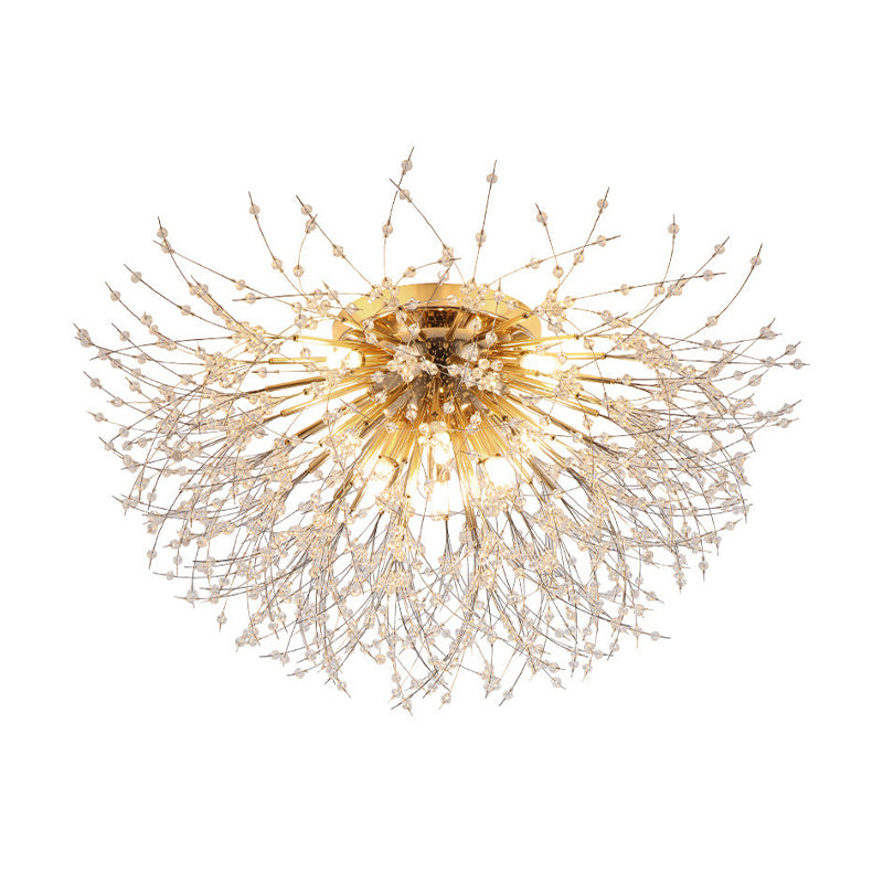 Modern Ceiling Lamp Crystal Flush Mount Light Fixture for Bedroom