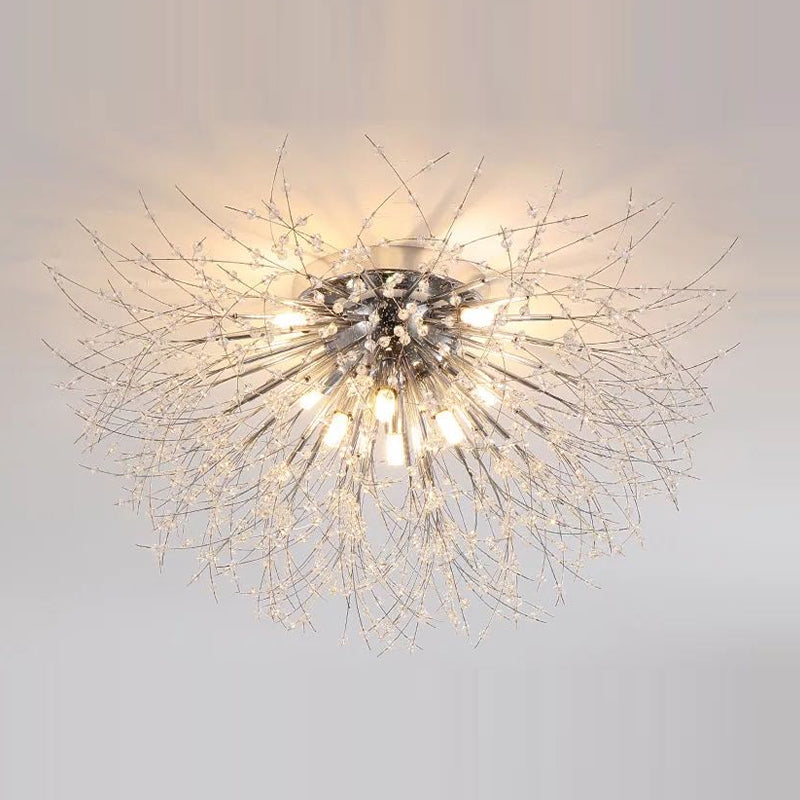 Modern Ceiling Lamp Crystal Flush Mount Light Fixture for Bedroom