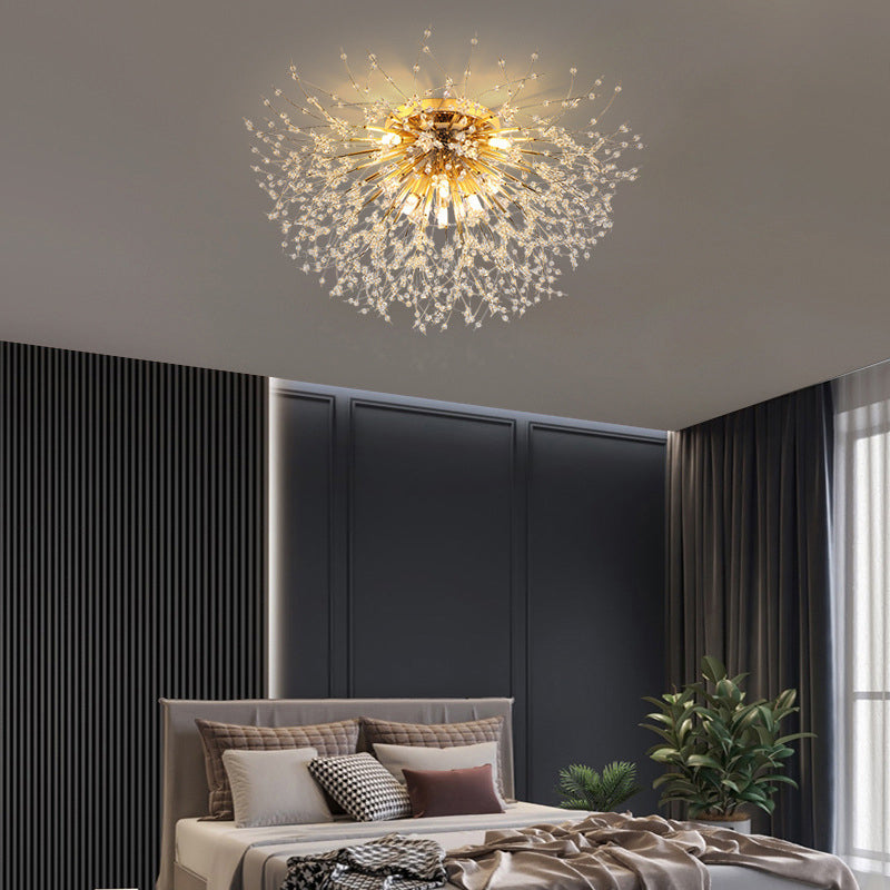 Modern Ceiling Lamp Crystal Flush Mount Light Fixture for Bedroom