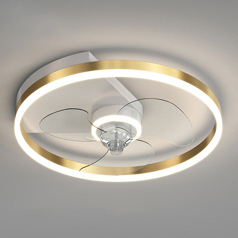 Metal Round Shape Ceiling Fan Modern Style Multi Lights Ceiling Fans Fixtures