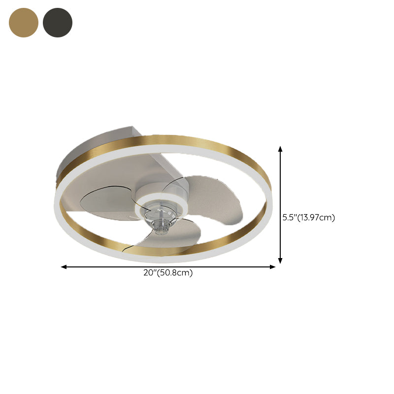 Metal Round Shape Ceiling Fan Modern Style Multi Lights Ceiling Fans Fixtures