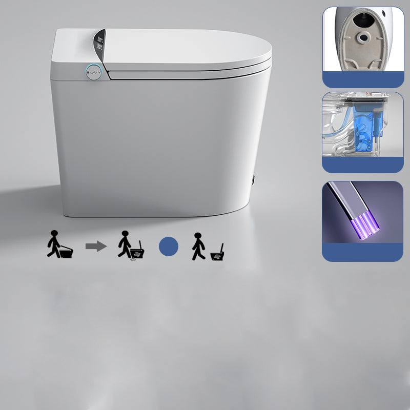 Contemporary Ceramic Elongated Heated Seat Floor Standing Bidet