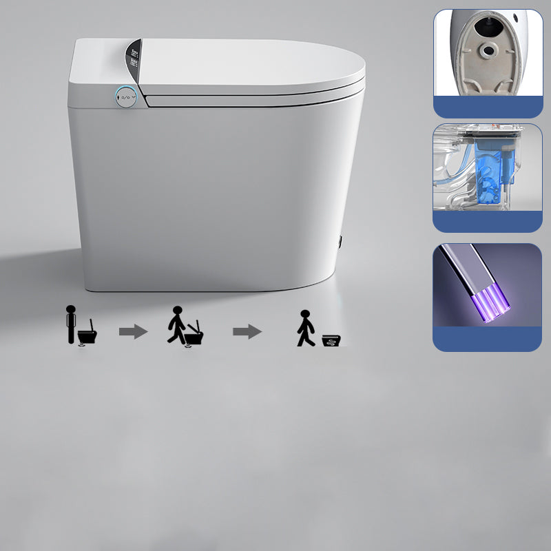 Contemporary Ceramic Elongated Heated Seat Floor Standing Bidet