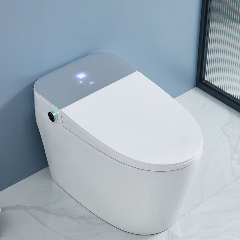 Elongated Floor Mount Bidet White Temperature Control Floor Standing Bidet with Remote