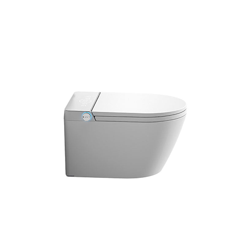 White Elongated Wall Mounted Bidet with Warm Air Dryer and Heated Seat