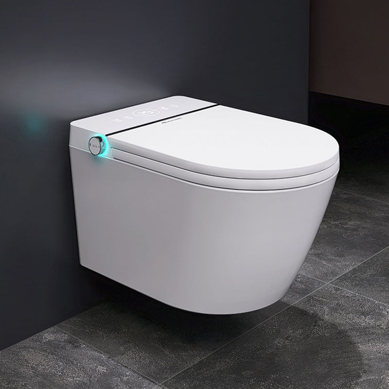 White Wall Mounted Bidet with Unlimited Warm Water and Heated Seat