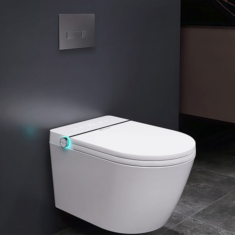 White Wall Mounted Bidet with Unlimited Warm Water and Heated Seat