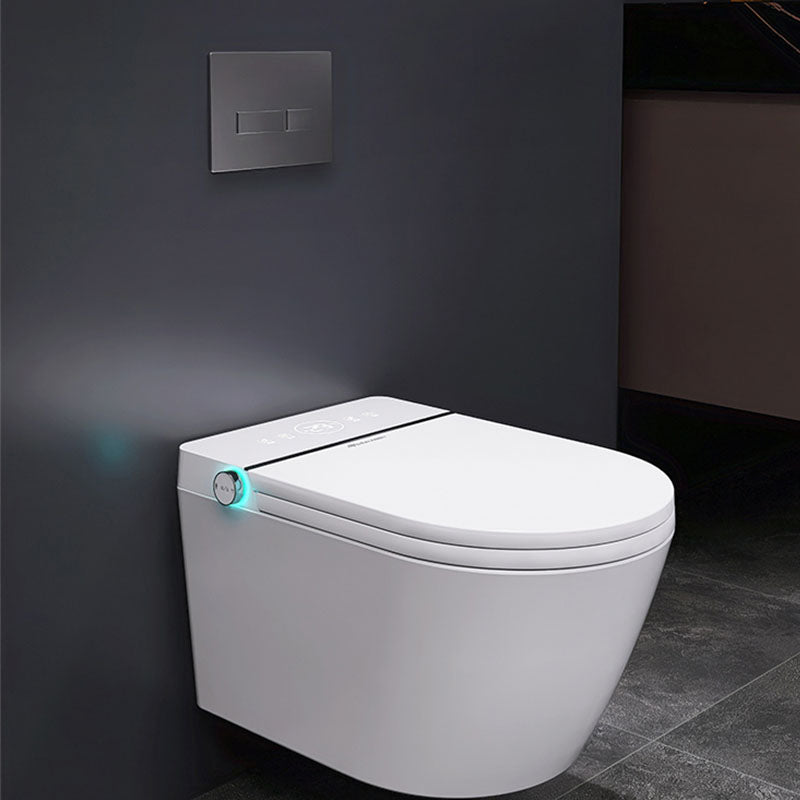 White Wall Mounted Bidet with Unlimited Warm Water and Heated Seat