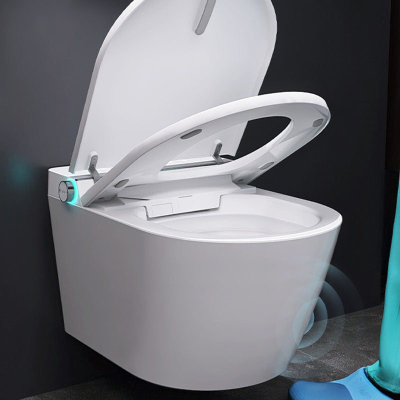 White Wall Mounted Bidet with Unlimited Warm Water and Heated Seat