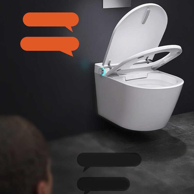 White Wall Mounted Bidet with Unlimited Warm Water and Heated Seat