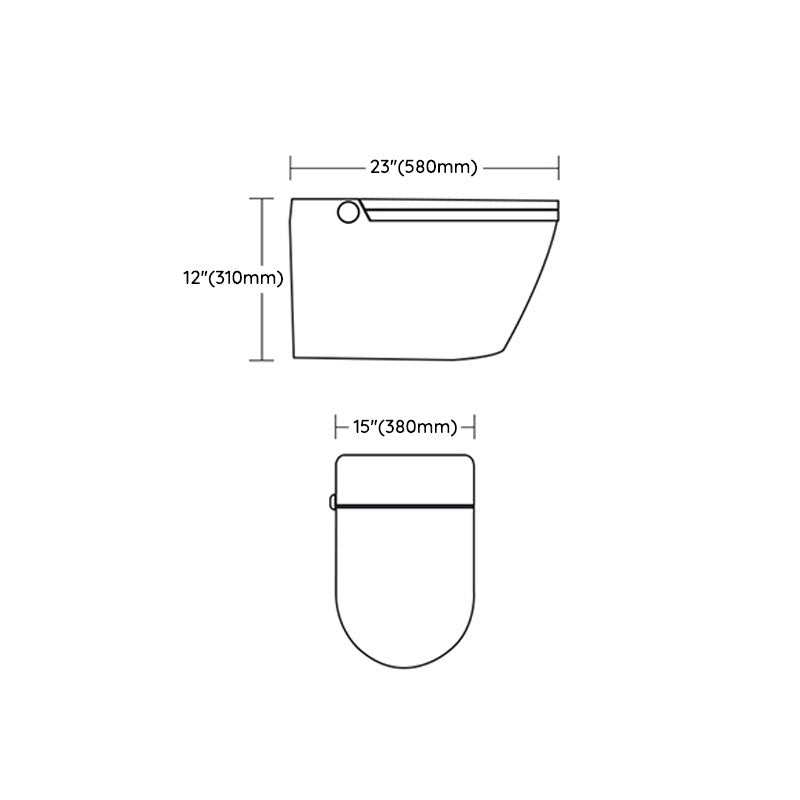 White Wall Mounted Bidet with Unlimited Warm Water and Heated Seat