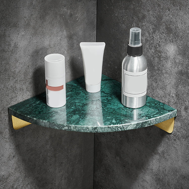 Marble 2 Piece Bathroom Accessory Set Brushed Metal Bath Shelf