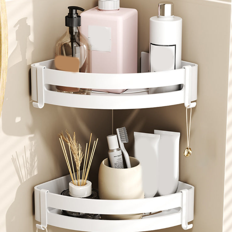 Modern Style Bathroom Accessory Set with Bath Shelf/Towel Bar/Toilet Brush in White