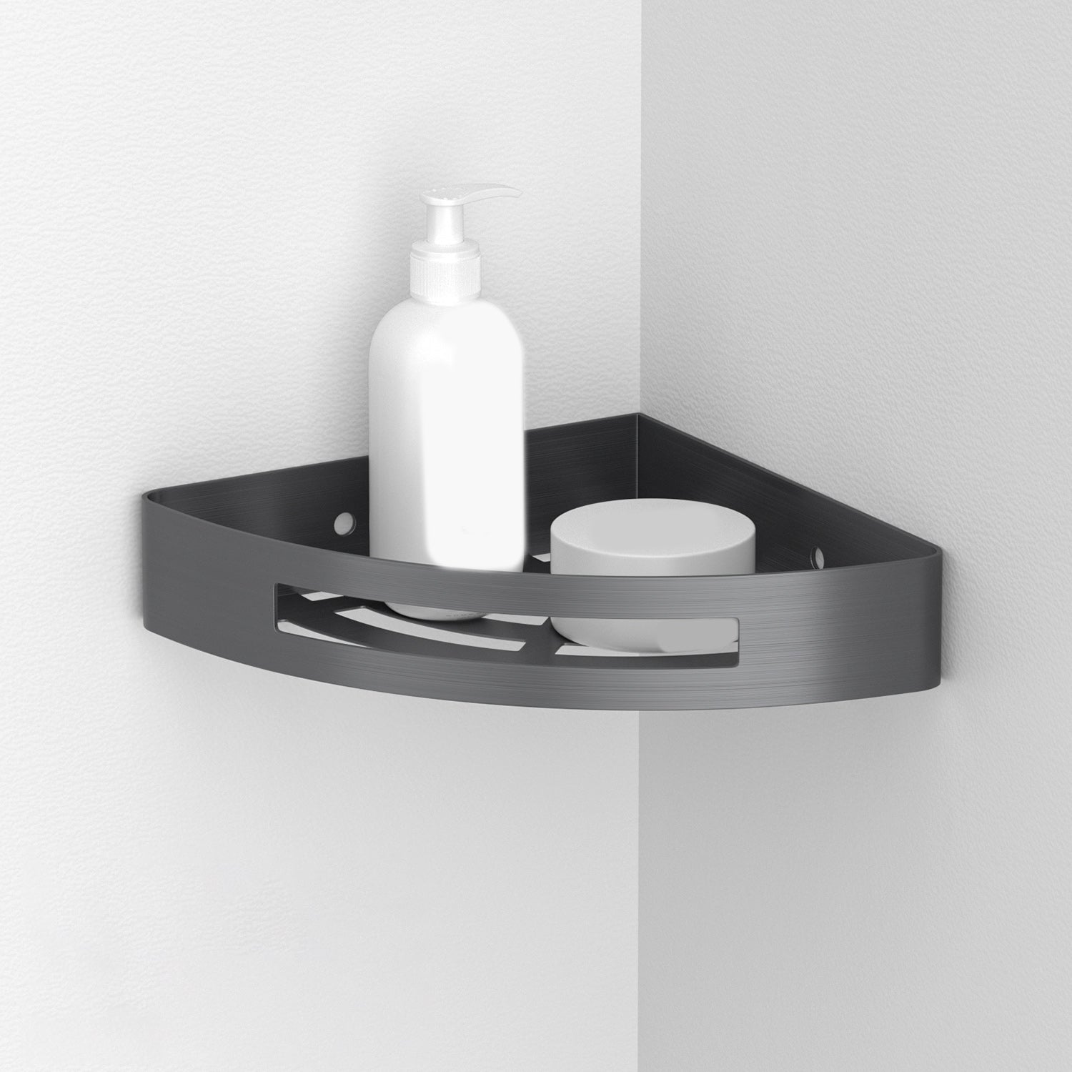 Gray Contemporary Bathroom Hardware Set Brushed Gray Bath Shelf/Paper Holder/Towel Bar