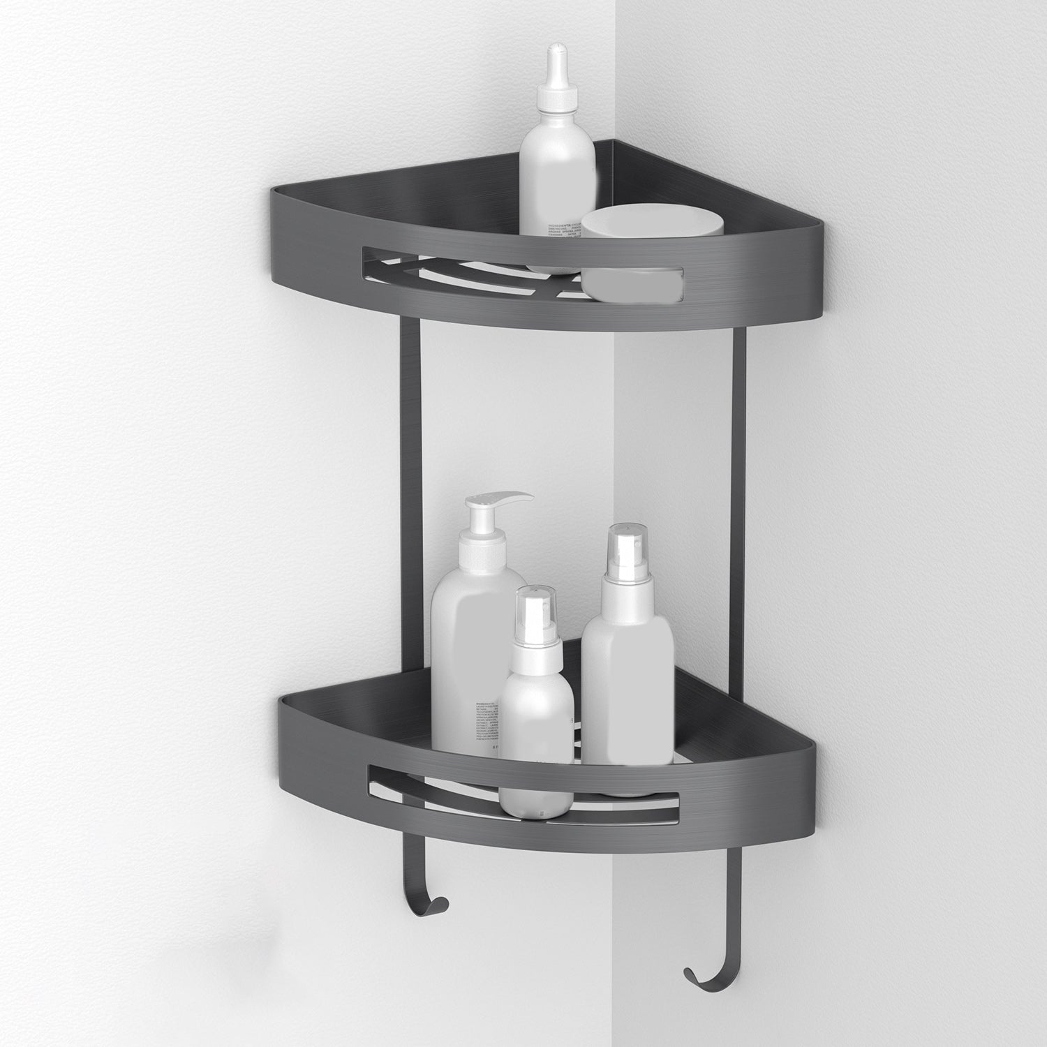 Gray Contemporary Bathroom Hardware Set Brushed Gray Bath Shelf/Paper Holder/Towel Bar