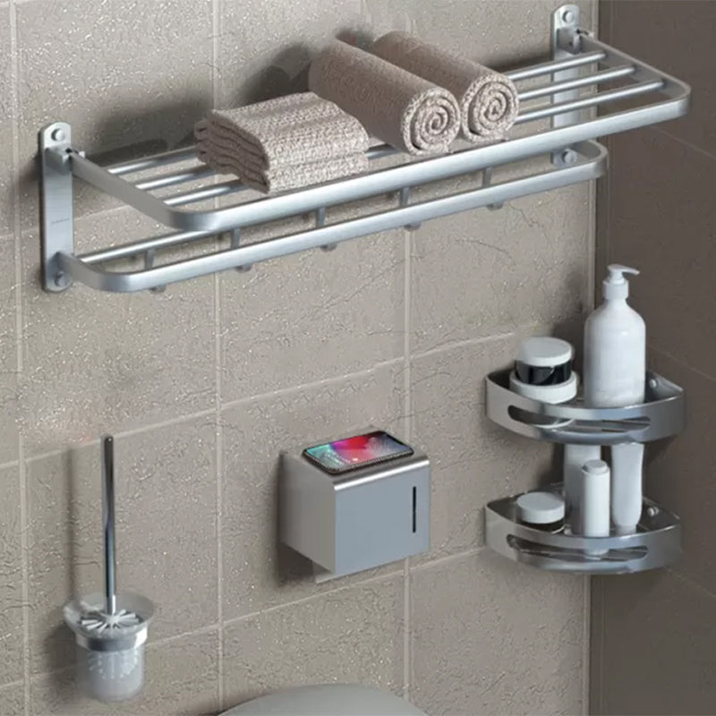 7-Piece Modern Bathroom Accessory Set Matte Black Bathroom Set with Towel Bar/Bath Shelf