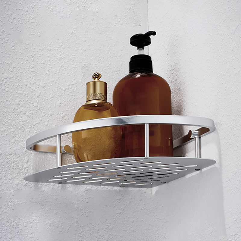 3-Piece Modern Bathroom Accessory Set Aluminum Bath Shelf in Silver