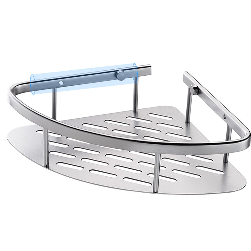 3-Piece Modern Bathroom Accessory Set Aluminum Bath Shelf in Silver