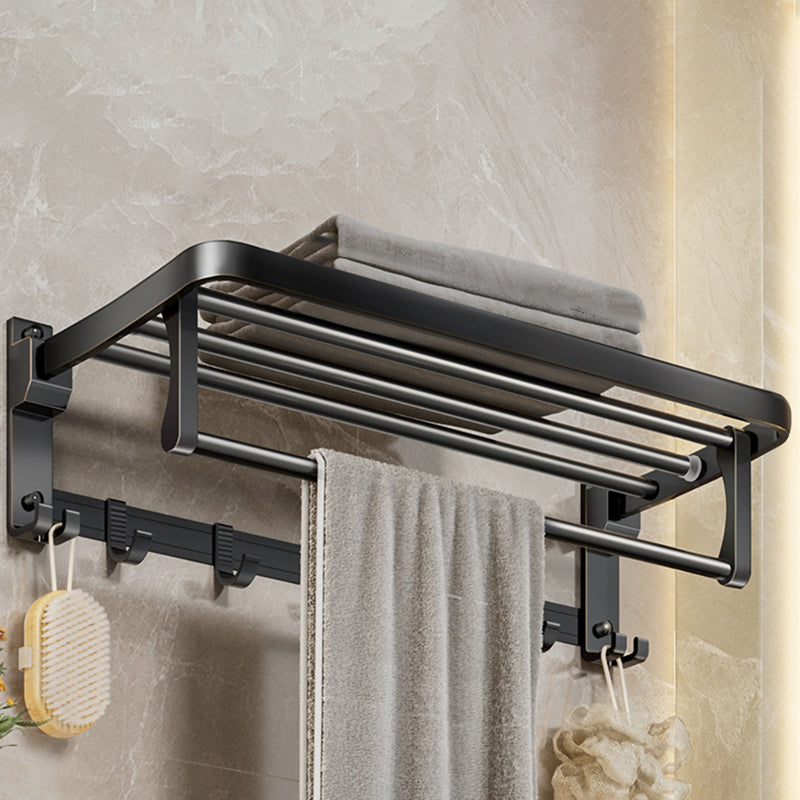 Aluminum Modern 7-Piece Bathroom Accessory Set Black Bathroom Hardware