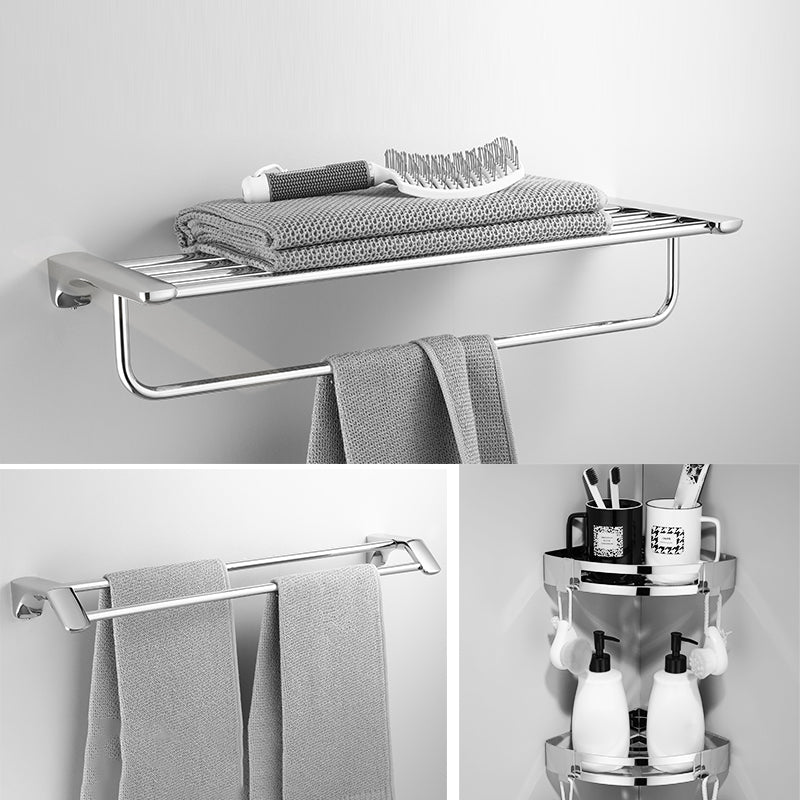 Silver Bathroom Accessories Hardware Set Modern Bathroom Accessory Kit