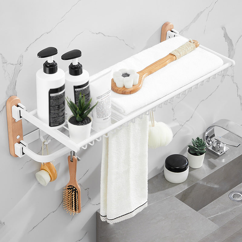 White 7-piece Bathroom Accessory Set Wood and Metal Bathroom Set