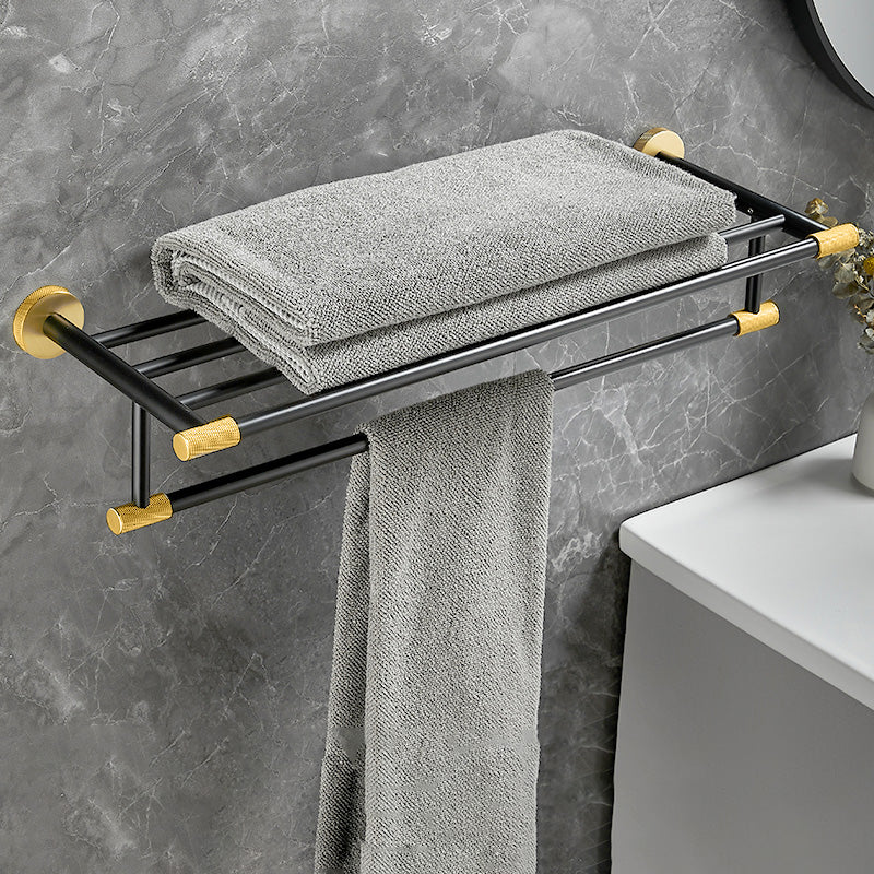 5-Piece Modern Bathroom Accessory Black Brass Bath Hardware Set