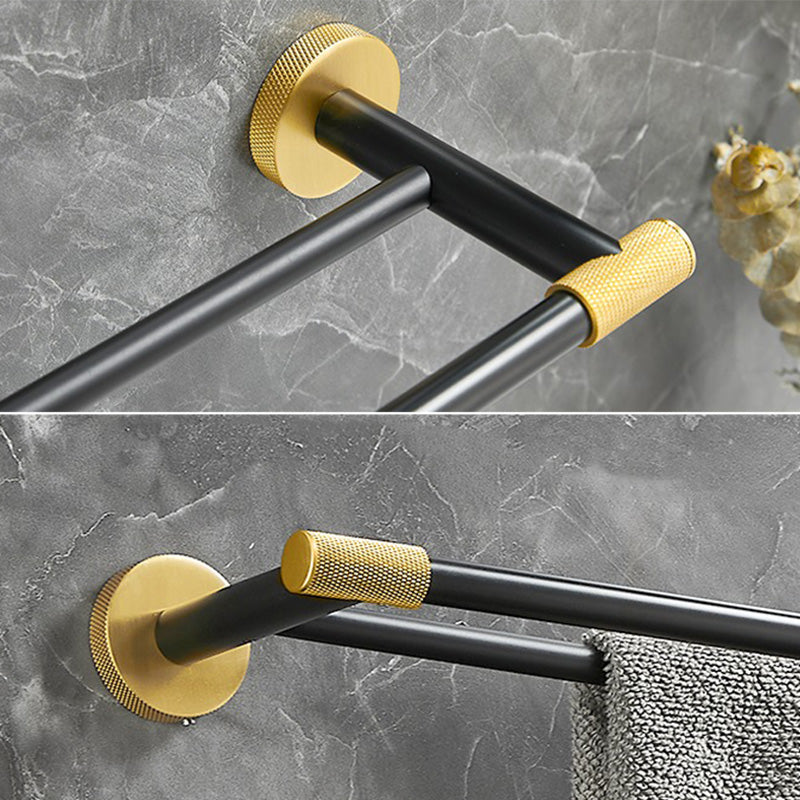 5-Piece Modern Bathroom Accessory Black Brass Bath Hardware Set