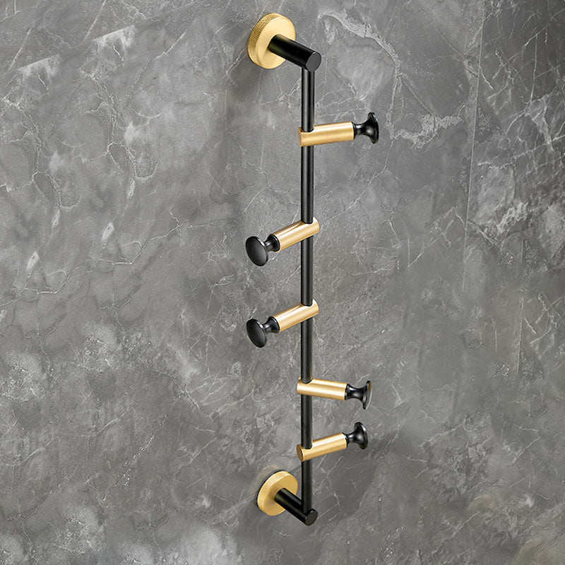 5-Piece Modern Bathroom Accessory Black Brass Bath Hardware Set