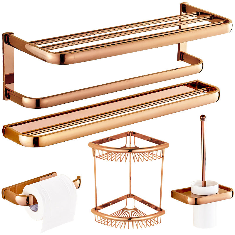 5-Piece Vintage Bathroom Accessory Set Brass Bath Hardware Set