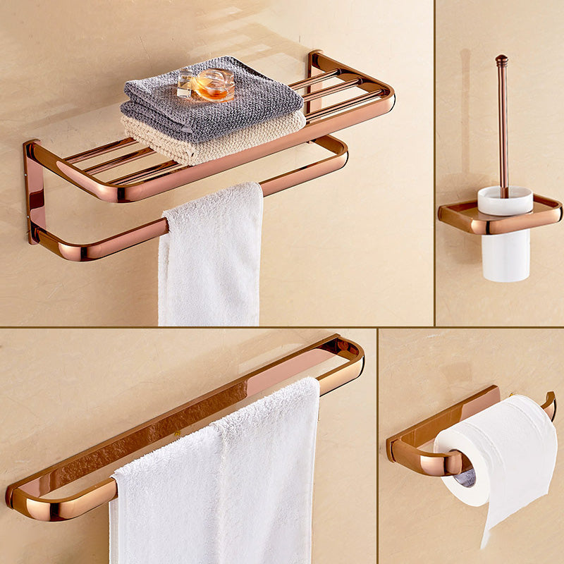 5-Piece Vintage Bathroom Accessory Set Brass Bath Hardware Set