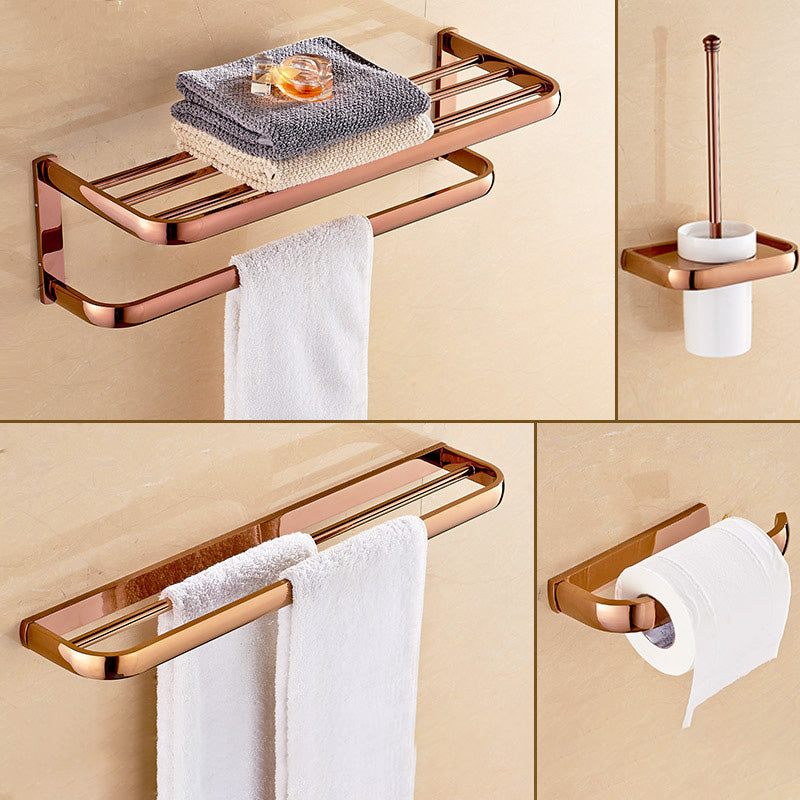 5-Piece Vintage Bathroom Accessory Set Brass Bath Hardware Set