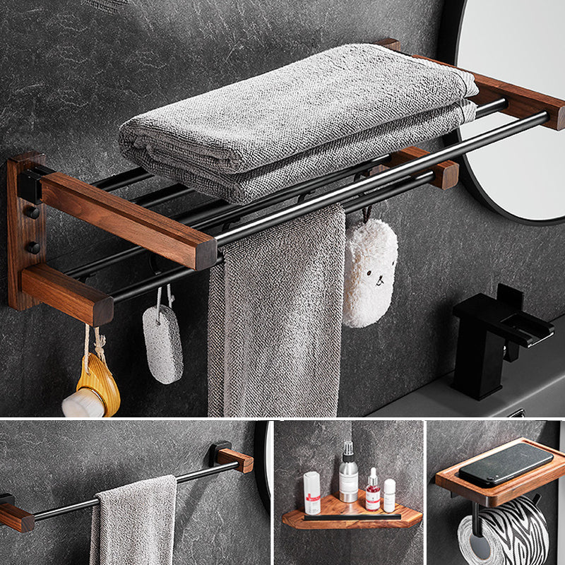 7 Piece Bathroom Accessory Set Wood and Metal Bathroom Accessories Hardware Set