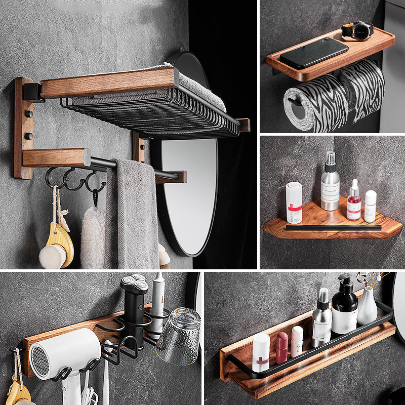 7 Piece Bathroom Accessory Set Wood and Metal Bathroom Accessories Hardware Set