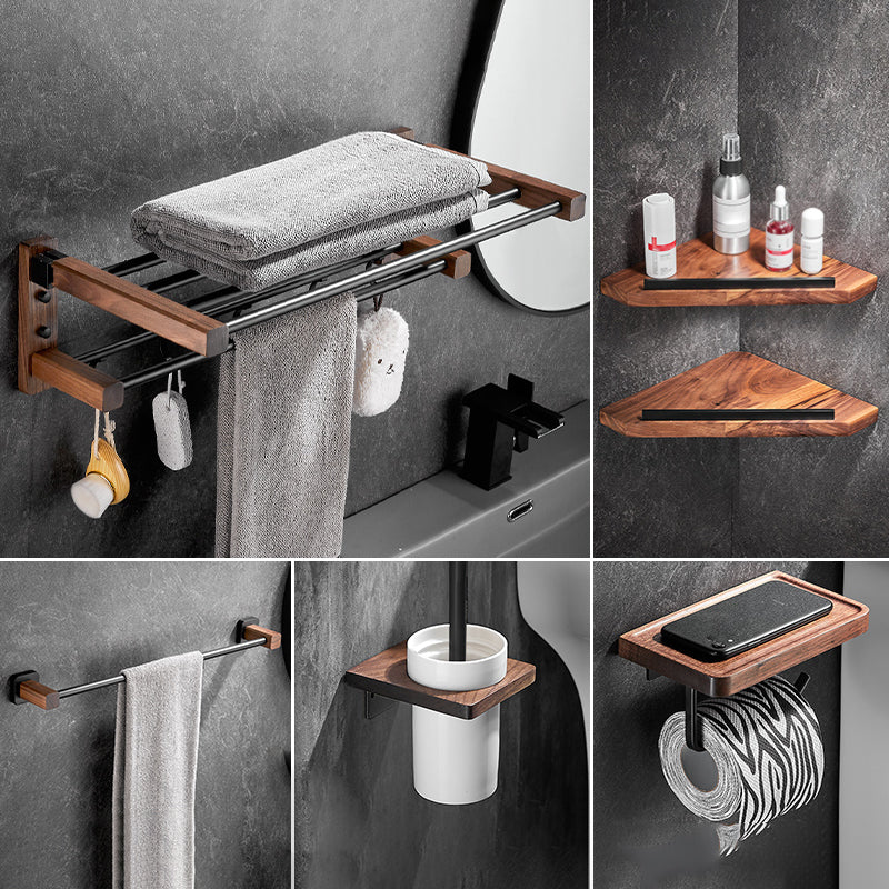 7 Piece Bathroom Accessory Set Wood and Metal Bathroom Accessories Hardware Set