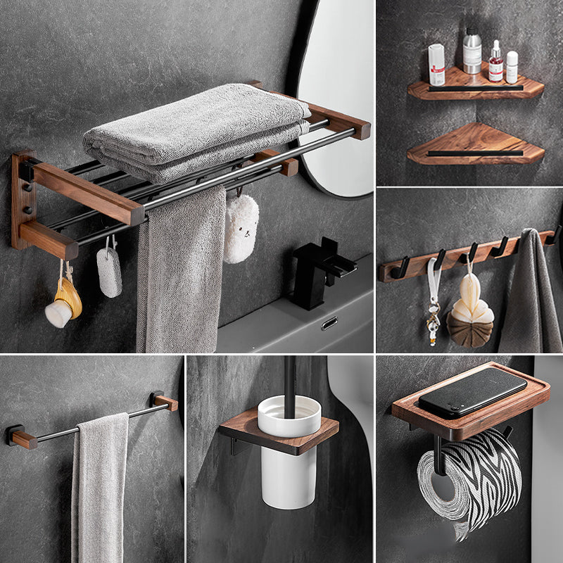 7 Piece Bathroom Accessory Set Wood and Metal Bathroom Accessories Hardware Set