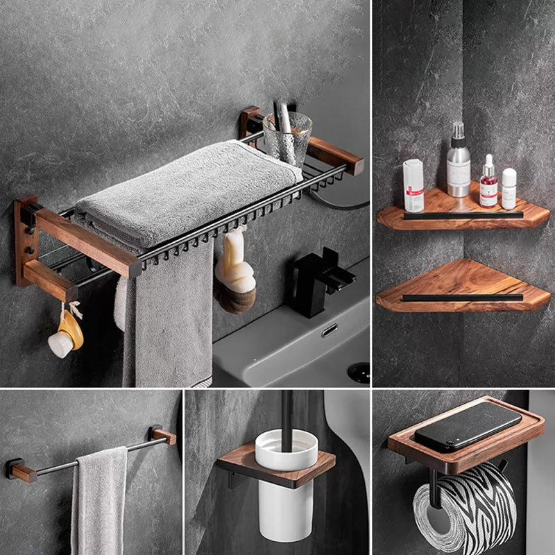 7 Piece Bathroom Accessory Set Wood and Metal Bathroom Accessories Hardware Set