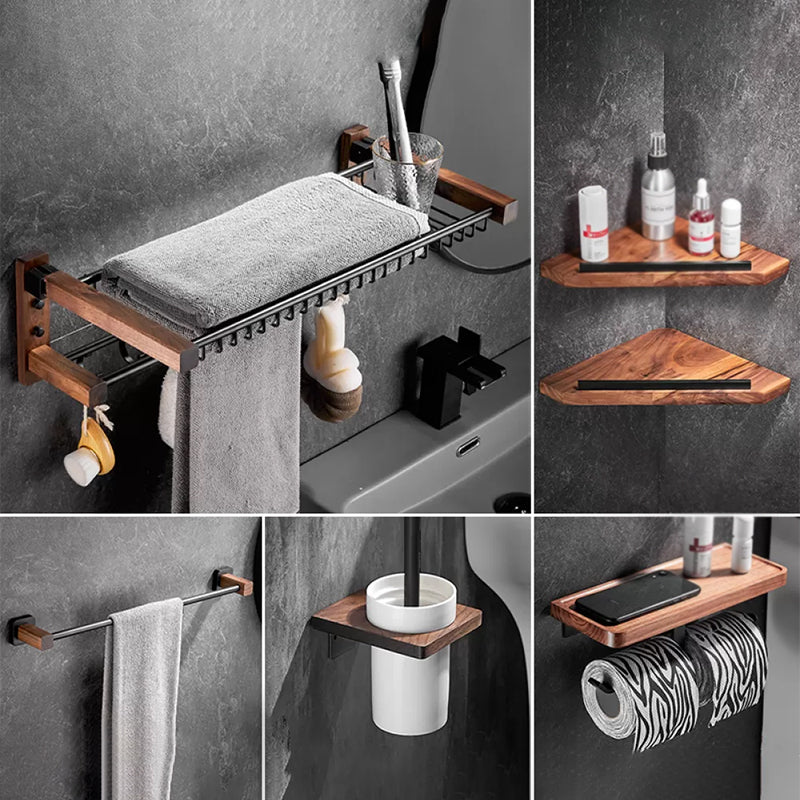 7 Piece Bathroom Accessory Set Wood and Metal Bathroom Accessories Hardware Set