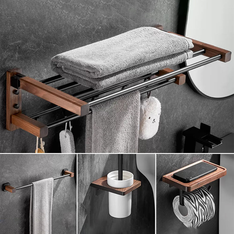 7 Piece Bathroom Accessory Set Wood and Metal Bathroom Accessories Hardware Set