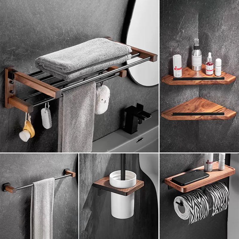 7 Piece Bathroom Accessory Set Wood and Metal Bathroom Accessories Hardware Set