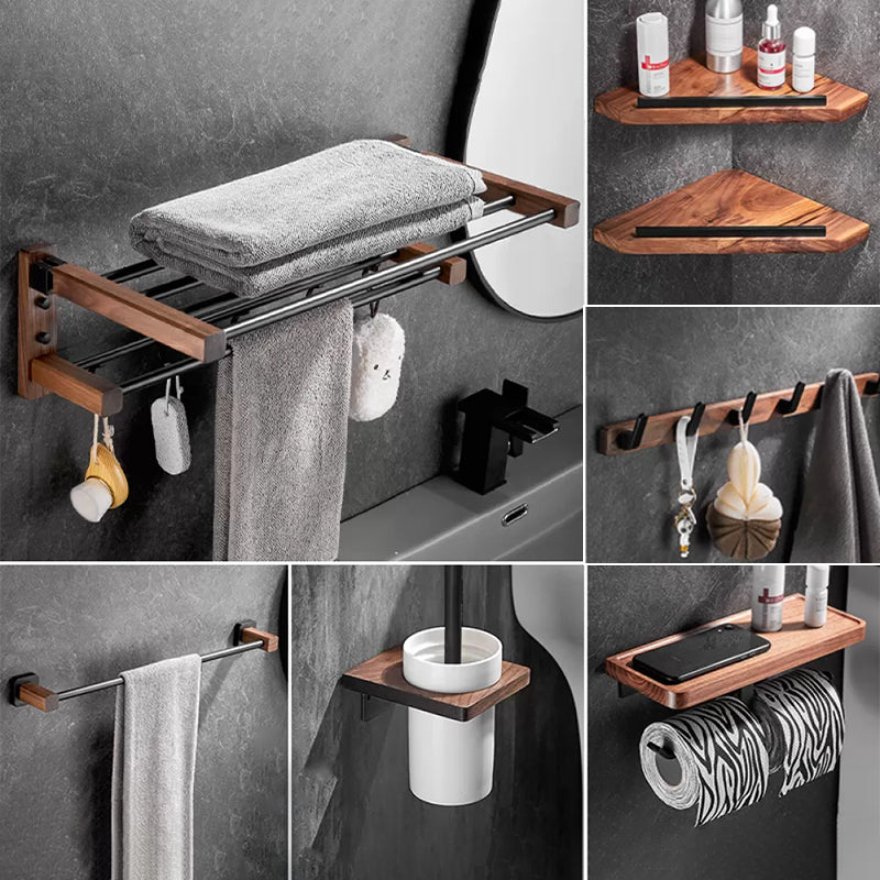 7 Piece Bathroom Accessory Set Wood and Metal Bathroom Accessories Hardware Set