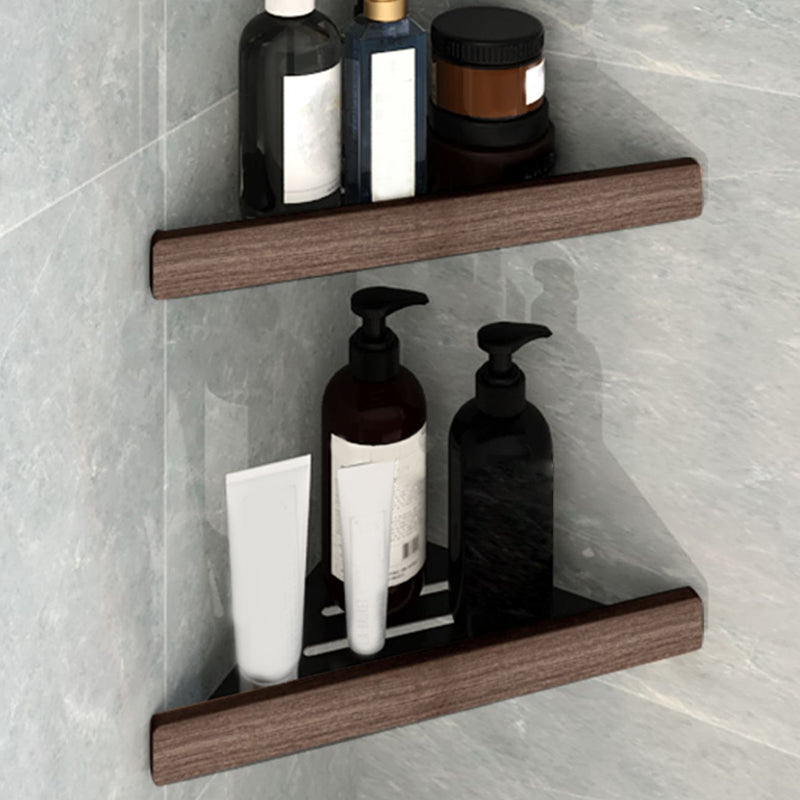 7-Piece Bathroom Accessory Set Metal Bathroom Set with Wood Accents