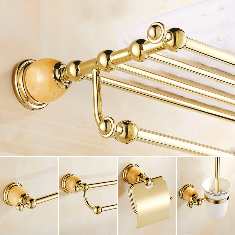 Polished Gold Bathroom Set Metal Bathroom Accessories Hardware Set