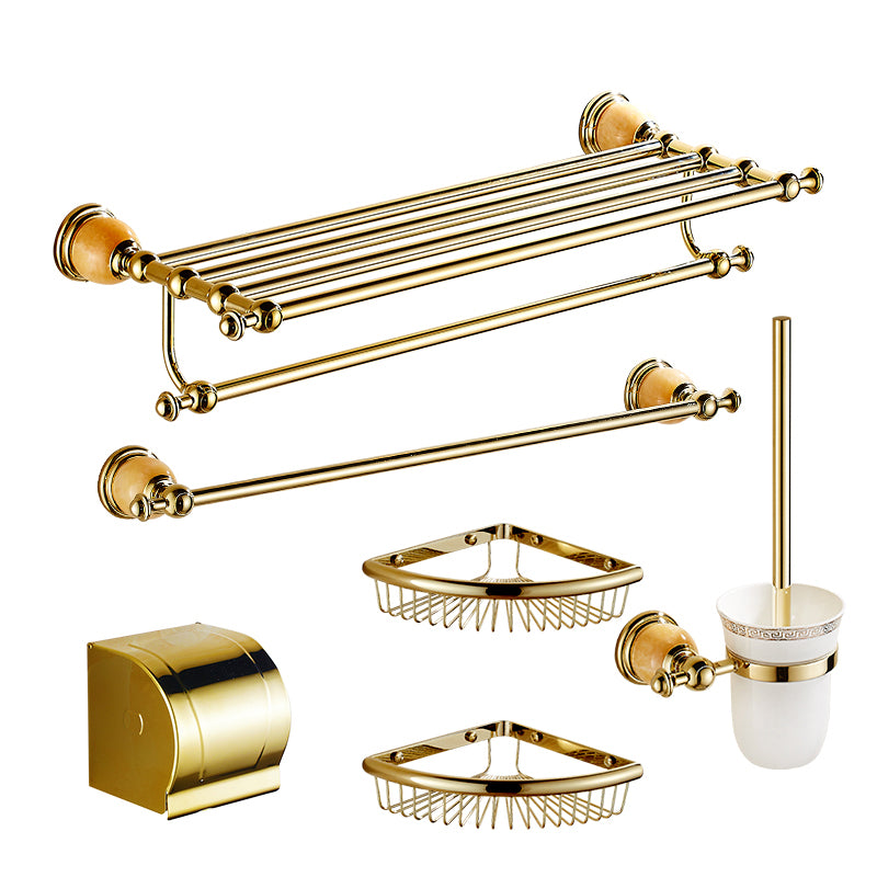 Polished Gold Bathroom Set Metal Bathroom Accessories Hardware Set