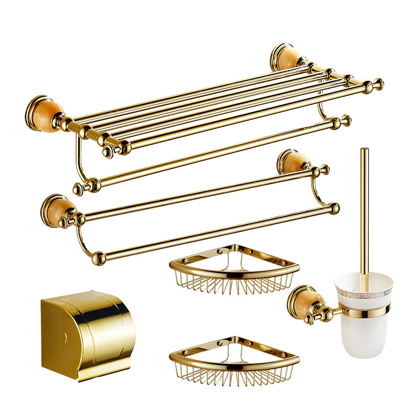 Polished Gold Bathroom Set Metal Bathroom Accessories Hardware Set