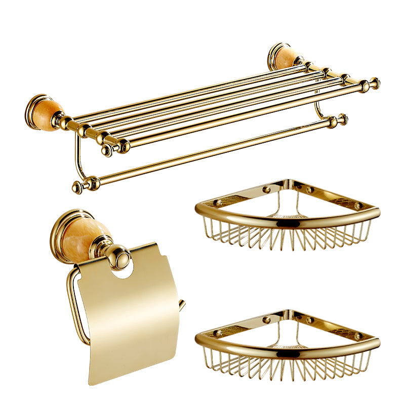 Polished Gold Bathroom Set Metal Bathroom Accessories Hardware Set